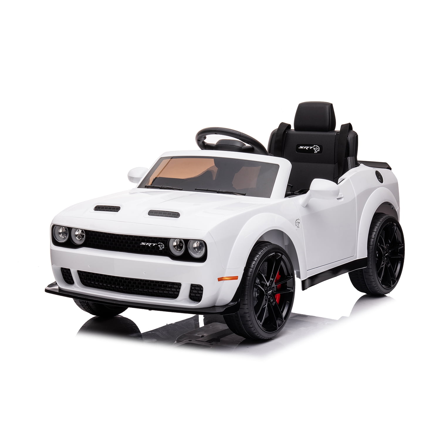 CIPACHO Licensed DODGE Challenger Children Ride On Car, 12V Battery Powered Electric 4 Wheels Kids Car Toys for Boys Girls, White CIPACHO Licensed DODGE Challenger Children Ride On Car, 12V Battery Powered Electric 4 Wheels Kids Car Toys for Boys Girls, White