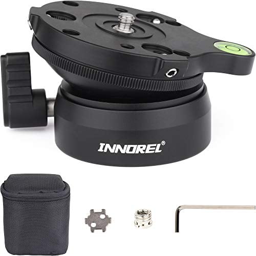 INNOREL Tripod Leveling Base, LB60 Leveling Base Half Ball with Offset Bubble Level and Bubble Level Bag for Canon, Nikon and Other DSLR Cameras with 1/4" Thread, Tripods and Monopods with 3/8" Thread