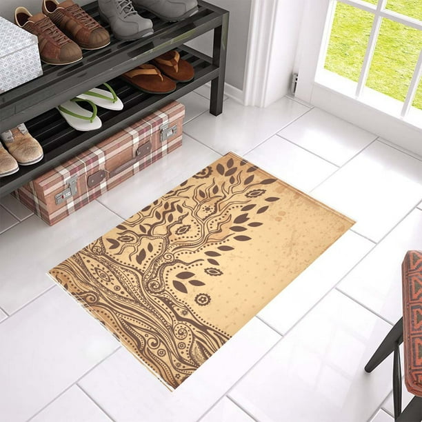 MKHERT Beautiful Unique Ethnic Tree Of Life Doormat Rug Home Decor