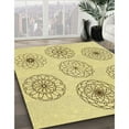 thumbnail image 3 of Ahgly Company Machine Washable Indoor Square Transitional Sun Yellow Area Rugs, 6' Square, 3 of 7