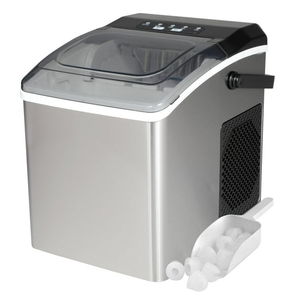 Máquina de hielo portátil Koolatron para encimera, acero inoxidable, 26 kg/d
