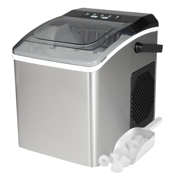 Máquina de hielo portátil Koolatron para encimera, acero inoxidable, 26 kg/d