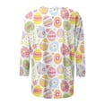 thumbnail image 5 of EGNMCR Easter T-Shirt à Imprimé Graphique pour Femmes T-Shirts pour Femmes Easter T-Shirt Décontracté à Imprimé pour Femme Col Rond Manches 3/4 T-Shirt Ample Haut T-Shirts pour Femme, 5 of 5