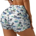 thumbnail image 2 of Naloa Hawaii Palms Biker Shorts for Women Seamless Scrunch Short Women’s Yoga Shorts for Gym Running Sport Shorts - Large, 2 of 9