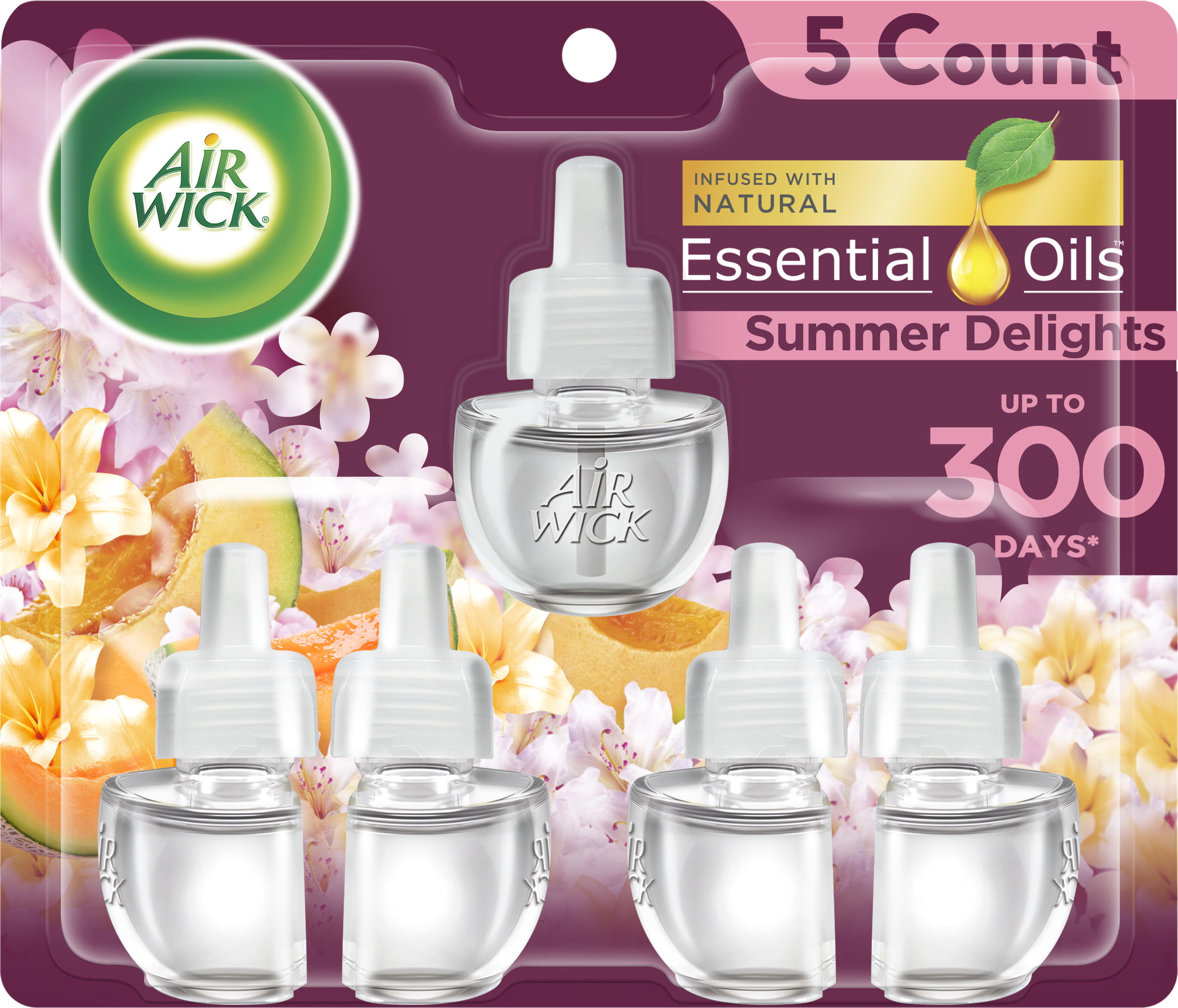Air Wick Plug In Scented Oil Refill 5 Ct Summer Delights Air Freshener Essential Oils Walmart Com Walmart Com