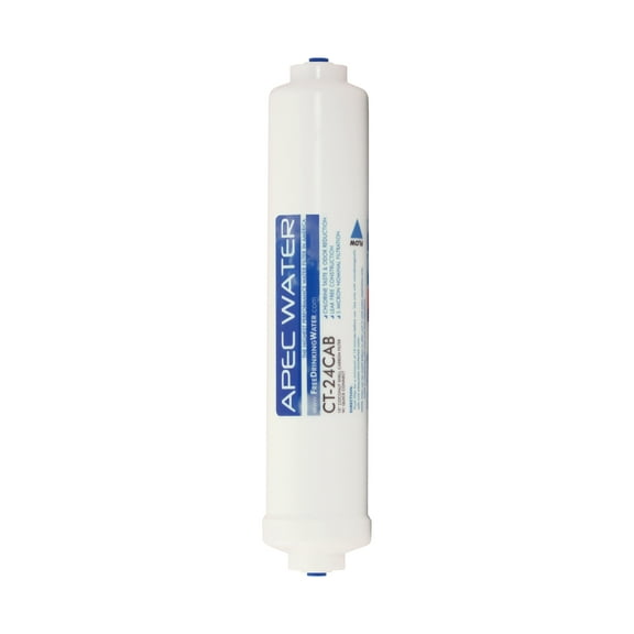 APEC 10" Inline Carbon Pre-Filter with 1/4" Quick Connect For Ultimate Series Countertop Reverse Osmosis Water Filter System (CT-24CAB)