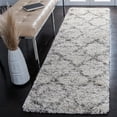 thumbnail image 3 of SAFAVIEH Hudson Shag Jacqueline Quatrefoil Runner Rug, Ivory/Grey, 2'3" x 8', 3 of 9