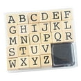 thumbnail image 4 of Wooden Rubber Stamps Stamper Seal Set Mini Stamps Stamping Symbol Stamp Alphabet Uppercase, 4 of 8