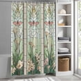 thumbnail image 3 of Butterfly Floral Fabric Shower Curtain Vintage Green Leaves Washable Shower Curtains for Bathroom, Waterproof Bath Curtain with Hooks Home Decor 36x72in, 3 of 8
