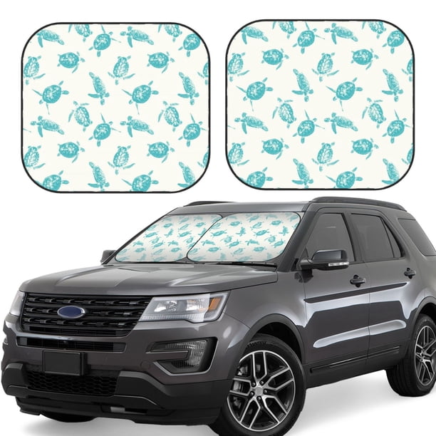 Balery Turtle Parasol para parabrisas de coche de 2 piezas | Parasol plegable para parabrisas delantero de coche para la mayoría de sedanes-Medium