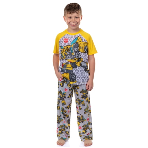Transformers Pajamas Boys' Raglan Short Sleeve and Pant 2-Piece PJ Set