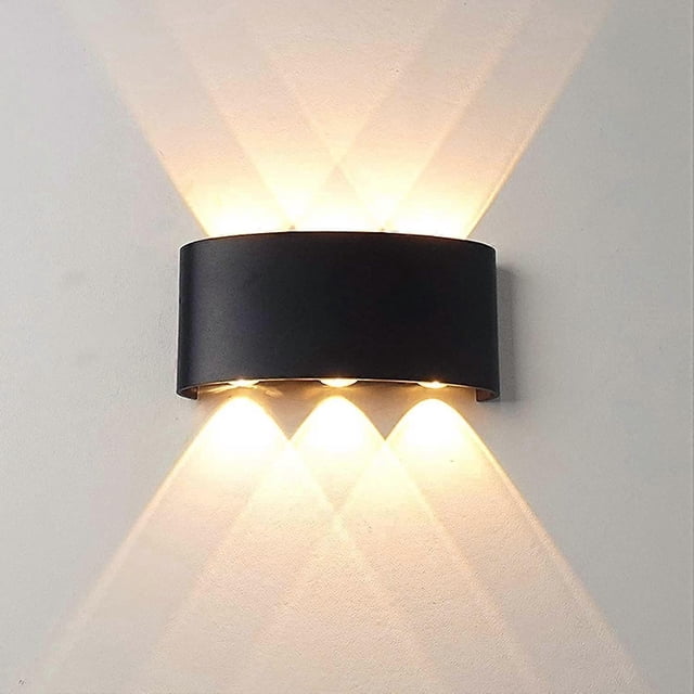 6W LED Indoor Wall Light Modern Wall Lamp, IP65 Waterproof Aluminum Outdoor Wall Lights, Up Down Spot Lamp for Living Room Bedroom Hall Staircase Corr