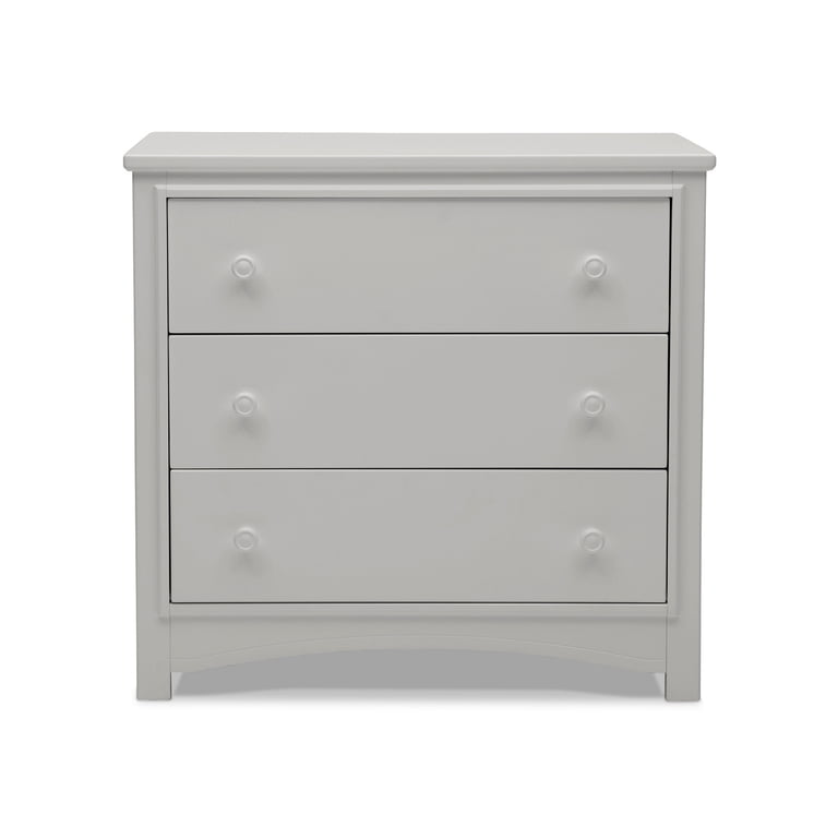 Delta Children Perry 3 Drawer Dresser with Changing Top and Interlocking Drawers, Moonstruck Grey