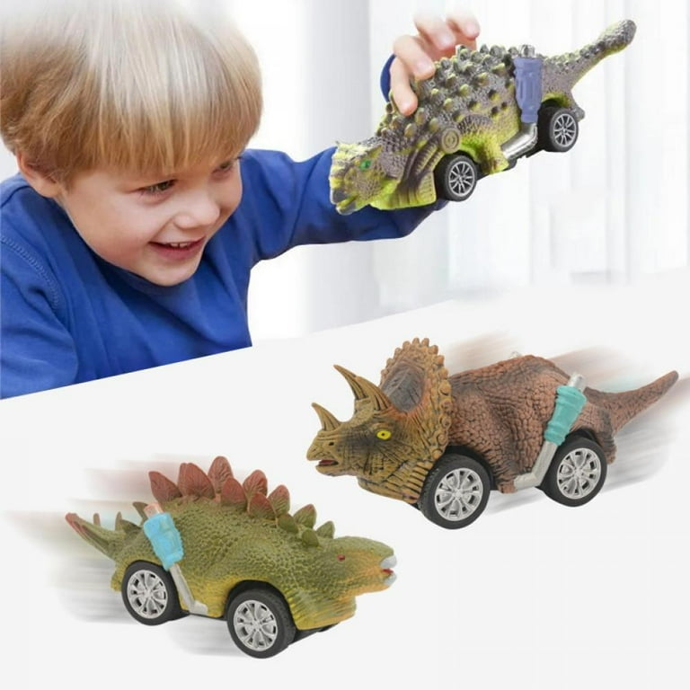 Dinosaur Toys Pull Back Car for Kids 4 Pack,Dino Cars Toys Vehicles Monster  Truck for Boys Girls,Mini Push Back Cars Dinosaur Games for Toddlers Ages 