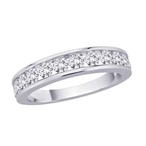 10K White Gold, Diamond Wedding Band (1 cttw)