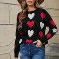 thumbnail image 2 of hotojiny Sweaters for Women Long Sleeve Crewneck Pullover Tunic Tops Fall Winter Printed Casual Knit Sweaters, 2 of 7