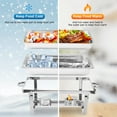 thumbnail image 3 of 2 Pack/4 Pack Chafing Dish Buffet Set, 8QT Stainless Steel Rectangular Chafers and Buffet Warmer Sets for Catering, with Food & Water Pan, Lid, Foldable Frame, Fuel Holder for Event Party Holiday, 3 of 7