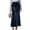 Navy, variant on Levmjia Womens Midi Skirt Elastic High Waist Flared Long Skirt Solid Color Soft Office Party Holiday Daily Wear Elegant