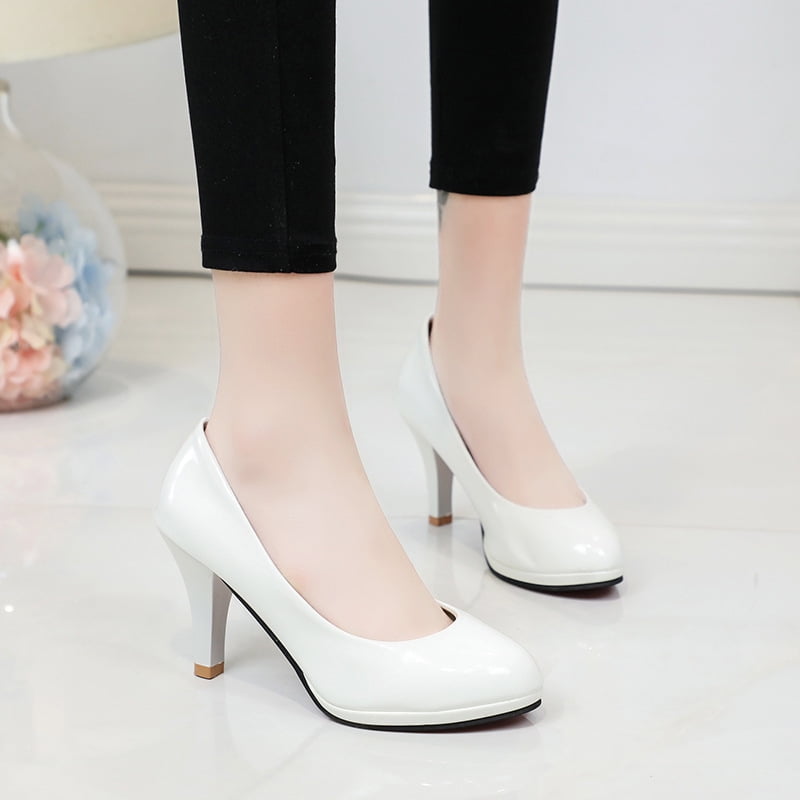 IELGY Professional Work Shoes Small Leather Shoes Pointed Toe Pumps ...