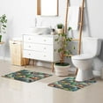 thumbnail image 6 of Toilet Rug Rectangle Bathroom Rugs Non-Slip Soft Plush Machine Washable Contour Bath Mat Turtle Plants Coral 24x16, 6 of 9