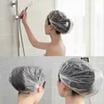 thumbnail image 3 of 100 Pcs Bonnet de Douche en Plastique Jetable Coloré Sac de Conservation des Aliments Élastique pour Hôtel 100 Pcs-Blanc, 3 of 6