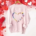 thumbnail image 2 of GA WEIHUA Clearance Sales,Valentines Sweatshirts for Women Cute Long Sleeve Pullover Crewneck Casual Holiday Tops Trendy Love Heart Graphic Sweatshirt(Pink,XL), 2 of 4