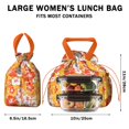 thumbnail image 5 of Pioneer Flower Floral Print Pattern Drawstring Lunch Bag Women - Drawstring Lunch Bag Insulated for Work Office - Stain-Resistant Large Lunchbags for Women with Multi-Pockets, 5 of 6