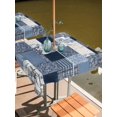 thumbnail image 2 of Outdoor Tablecloth with Umbrella Hole for Patio/Picnic/Party/Camping, Navy Blue Checkered Waterproof Table Cloth Square Cover Washable, Vintage Floral Abstract Art (54"x 54"), 2 of 9