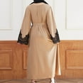 thumbnail image 4 of Women's Loose Ethnic Style Muslim Dress Pullover Long Sleeve Round Neck Swing Dresses Beige,L, 4 of 6