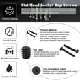 thumbnail image 3 of #4-40 x 1 Inch Flat Head Socket Cap Screws Hex Drive Machine Screws with Hex Spanner 10 Pcs, 3 of 7