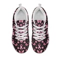 thumbnail image 5 of COEQINE Women Sneakers Breast Cancer Awareness Ribbons Running Walking Shoes White Sole Tennis Shoes Travel Casual Breathable Mesh Footwear, Pink Ribbon Flower Butterfly, 5 of 7