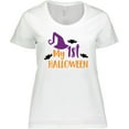 thumbnail image 3 of Inktastic My First Halloween, Witch Hat, Bats - Purple Black Women's Plus Size T-Shirt, 3 of 5