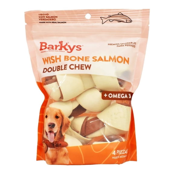 Botana para Perro Barkys Wish Bone Salmon 4 Pzas