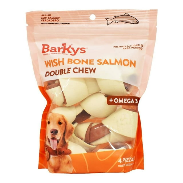 Botana para Perro Barkys Wish Bone Salmon 4 Pzas