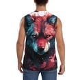 thumbnail image 4 of Fotbe Red Flame Wolf Head Men's Camiseta sin Mangas Estampada para Hombres, Playera Casual para Gimnasio, Entrenamiento, Playa-Medium, 4 of 7