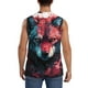 thumbnail image 4 of Fotbe Red Flame Wolf Head Men's Camiseta sin Mangas Estampada para Hombres, Playera Casual para Gimnasio, Entrenamiento, Playa-Medium, 4 of 7
