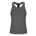 thumbnail image 4 of WAVSUF Tall Big Mens Bodybuilding Sleeveles Solid Color Tank Tops Round Neck Pullover Gray Size L, 4 of 7