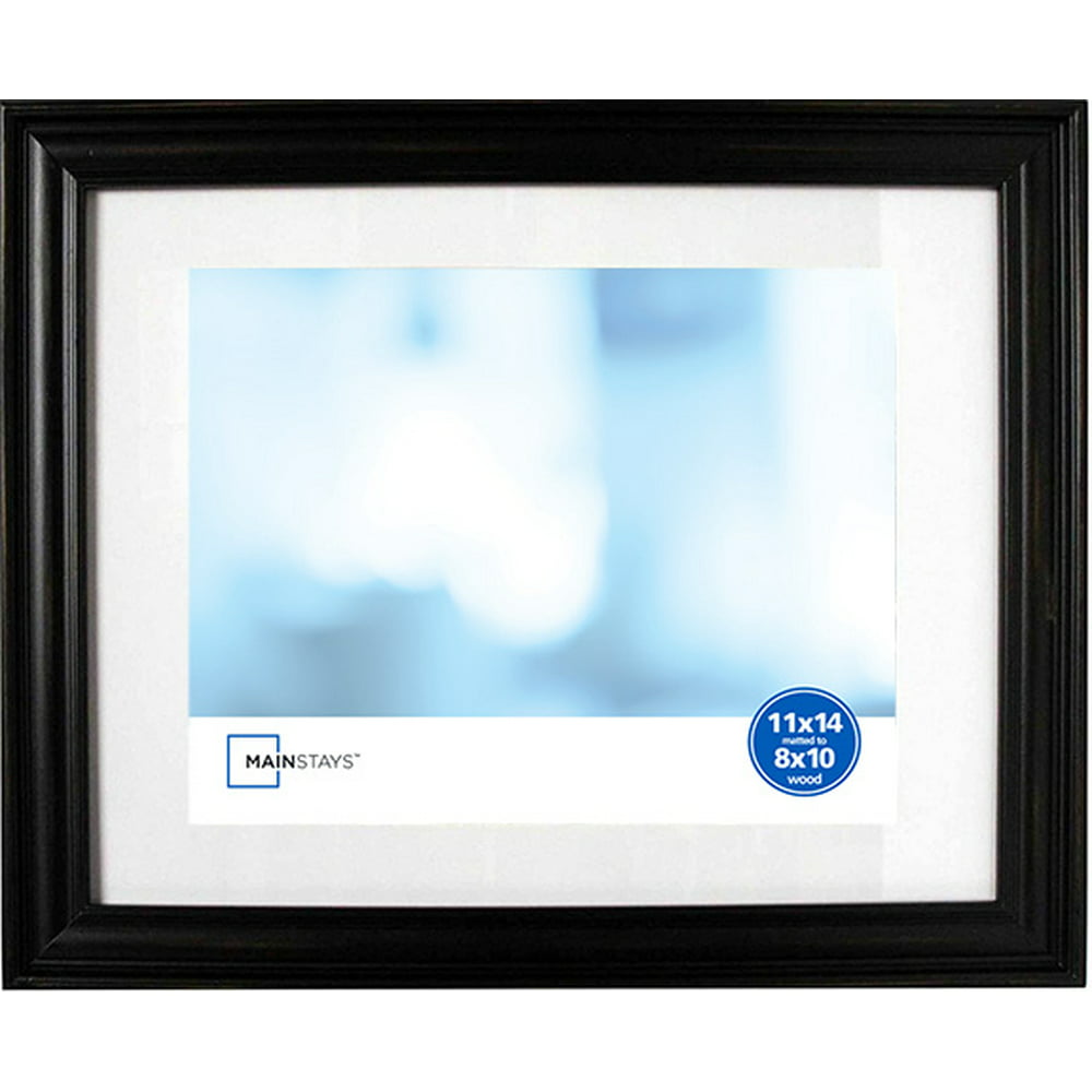 Mainstays MS 11” x 14” Matted to 8” x 10” Black Distressed Photo Frame
