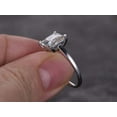 thumbnail image 5 of 1 Carat Solitaire Moissanite Wedding Ring in 10k White Gold for her, 5 of 5