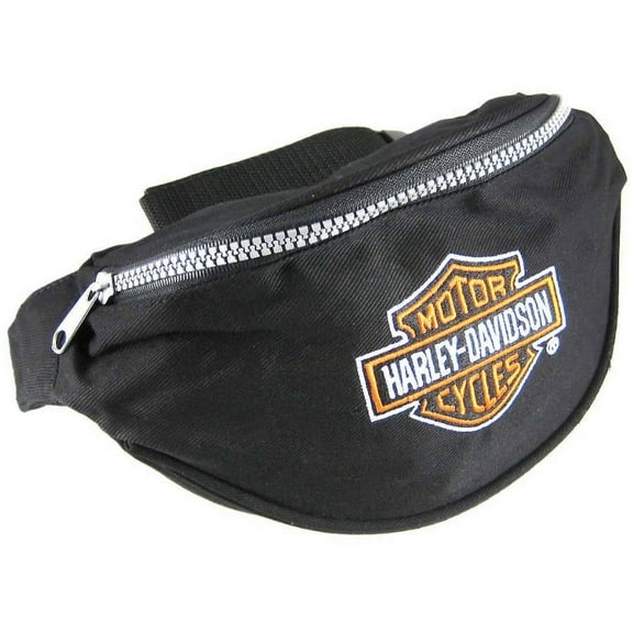 Harley-Davidson Canvas Fanny Pack, Unisex Waist Bag, Cotton, Black, 1-Piece