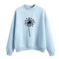 thumbnail image 1 of toraway Womens Sweatshirt Jacket with Snaps Autumn Winter O Neck Solid Color Printed Long Sleeve Pullover Sweatshirt S, 1 of 4