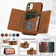 thumbnail image 6 of Decase Leather Wallet Case for iPhone 11 with Kickstand Card Slots Magnetic Button Shockproof Business Style Case For iPhone 11,Brown, 6 of 6