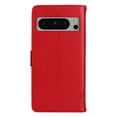 thumbnail image 2 of Case for Google Pixel 8 Pro 6.7" 2023, Retro PU Leather Skin Embosssed Tree Detachable Lanyard Card Slots Cash Pocket Flip Kickstand Full Protective Fashion Case for Girls & Women, Red, 2 of 14