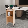 thumbnail image 2 of Mobile Presentation Stand Moveable Lectern Podium Stand, Portable Podium Pulpits Church Pulpit with Wheels, 2 of 15