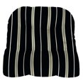 thumbnail image 3 of Jordan Manufacturing 18" x 18" Platt Ink Black Stripe Square Tufted Contoured Outdoor Wicker Seat Cushion (2 Pack), 3 of 11