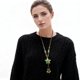 thumbnail image 2 of Ofertas Únicas 1 Pc Collar Bohemio Collar Largo de Suéter Ajustable Versátil con Perlas, Colgante Largo de Estrella de 12.2" a 15.7" Verde, 2 of 5