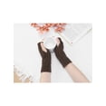 thumbnail image 5 of INSPIRE CHIC Women's Elastic Knit Gloves Female Lacework Wrist Arm Warmer Thumb Hole Half Finger Cute Sleeves for Christmas Cool Windproof Coffee, 5 of 6