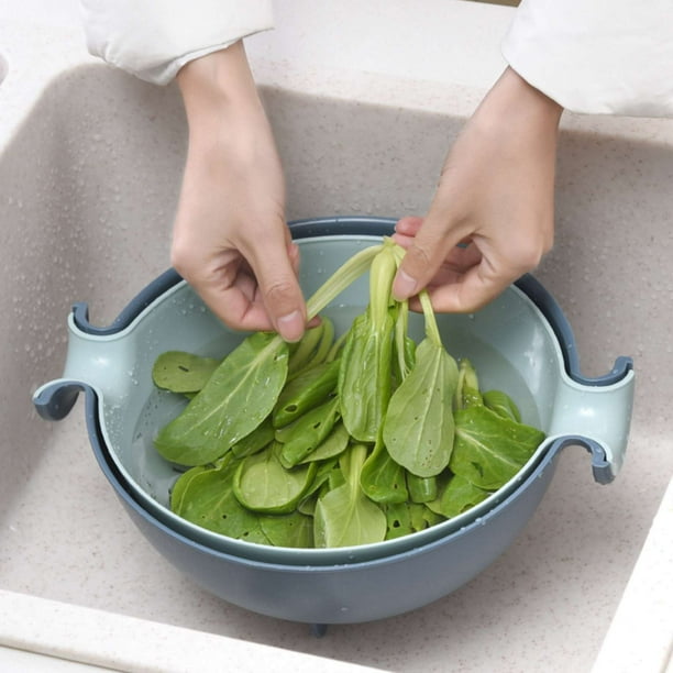 Cesta De Drenaje Giratoria Doble, Colador De Frutas Y Verduras, Escurridor De Pasta, Fregadero De Doble Capa, Diseño De Drenaje Eficiente, Ayuda Para El Lavado De Platos