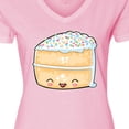 thumbnail image 4 of Inktastic Cute Smiling Cake with Confetti Sprinkles Women's V-Neck T-Shirt, 4 of 5