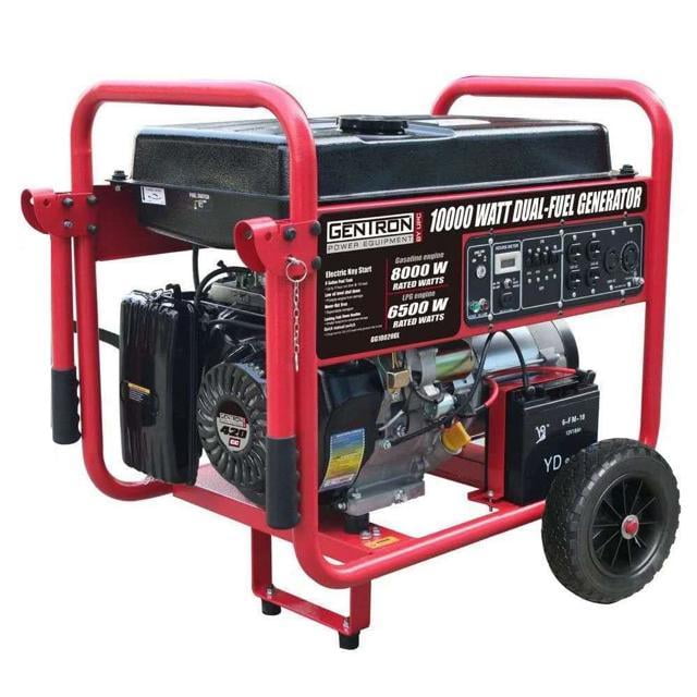 Gentron 10000W Portable Gas/Propane Dual Fuel Generator with Electric ...